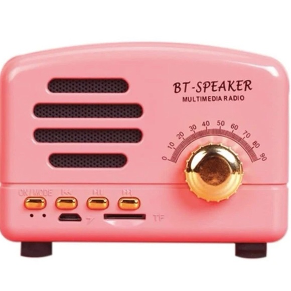 Pink Retro Mini Speaker - Picture 2 of 2